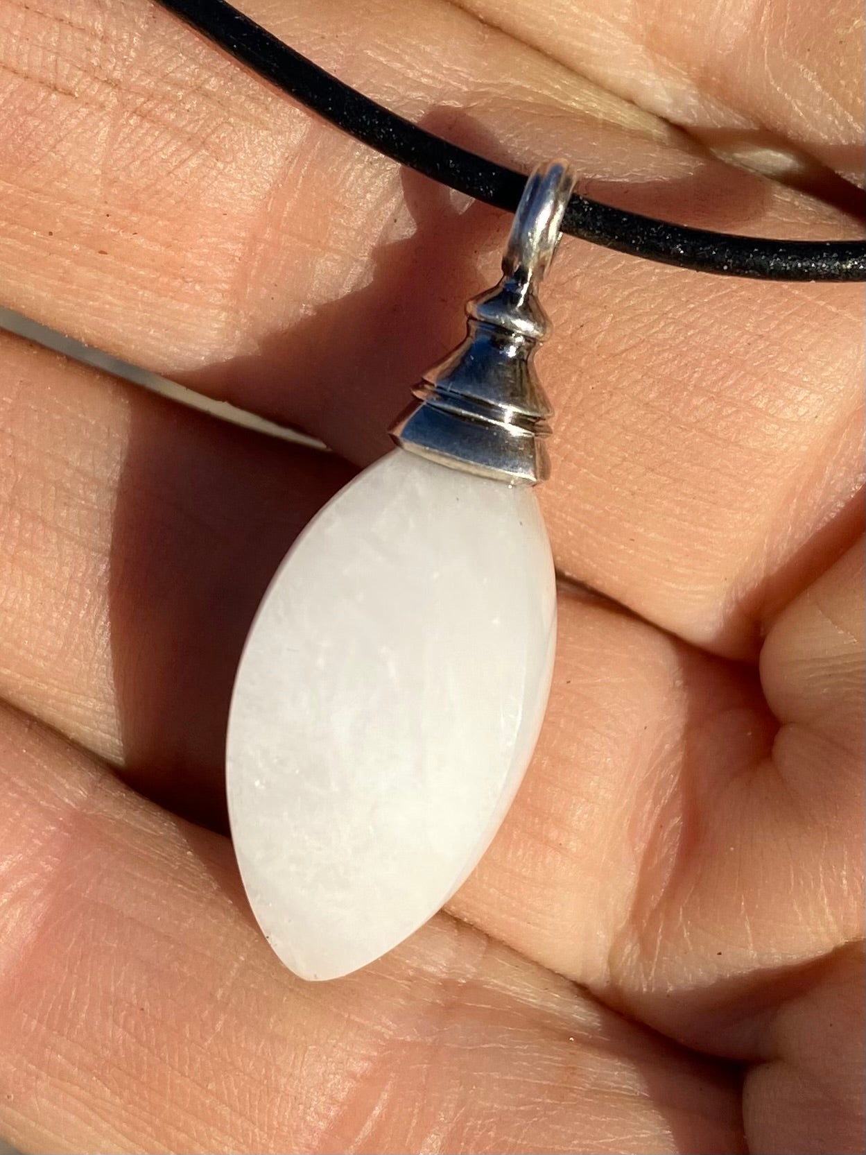 Quartz Feather Heart Pendulum Pendant