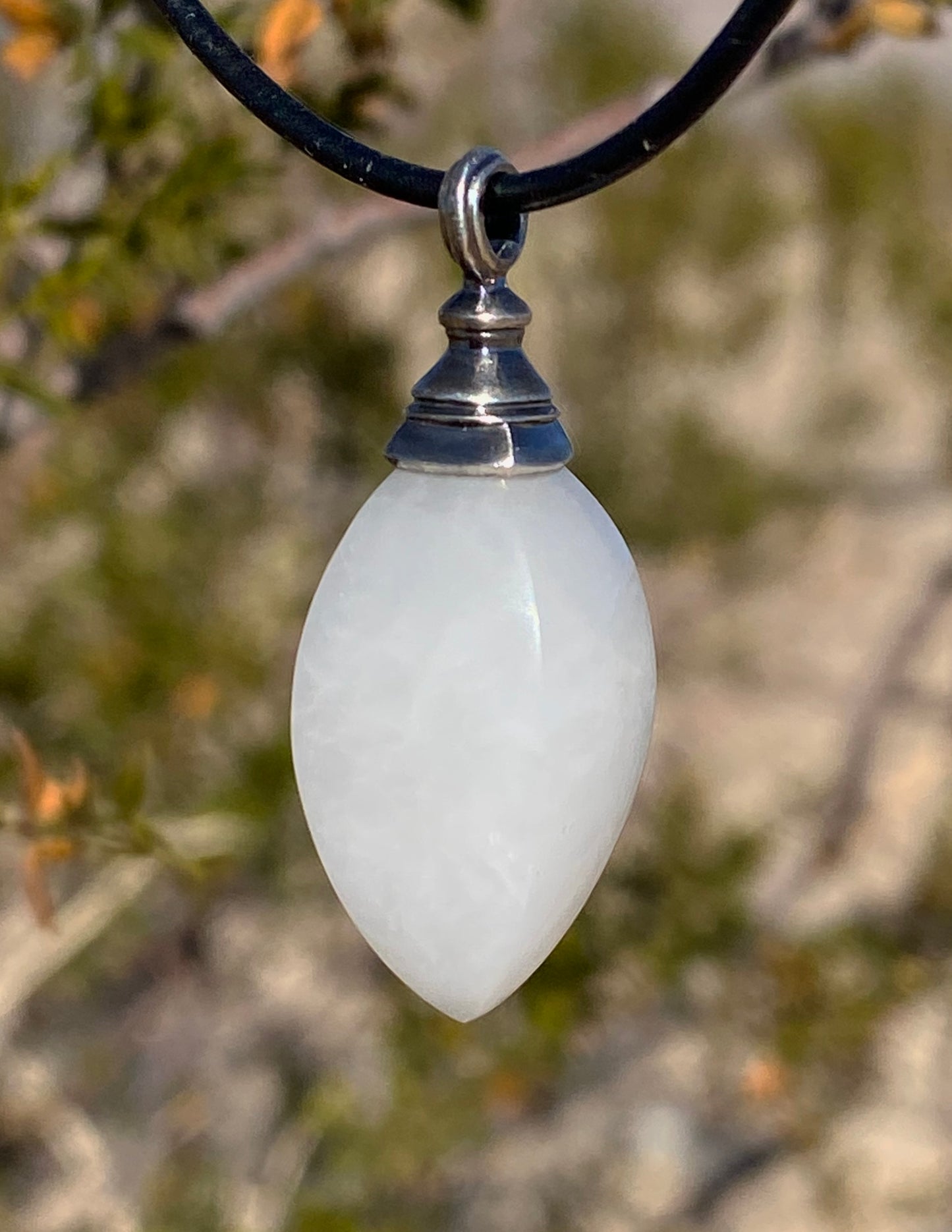 Quartz Feather Heart Pendulum Pendant