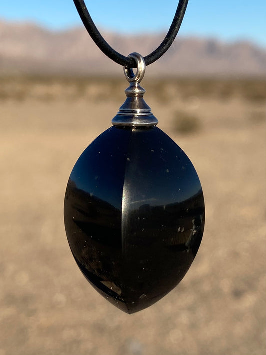 Mojave Obsidian Heart Pendulum Pendant